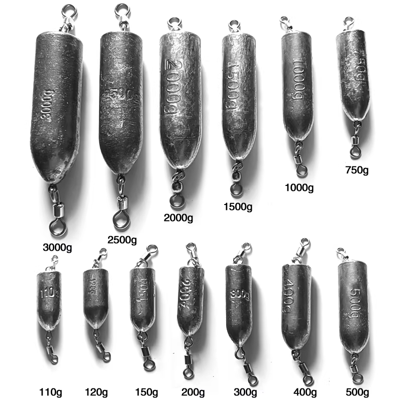 永煌 子弹型带双转环大克重海钓船钓大号数铅坠110-3000g