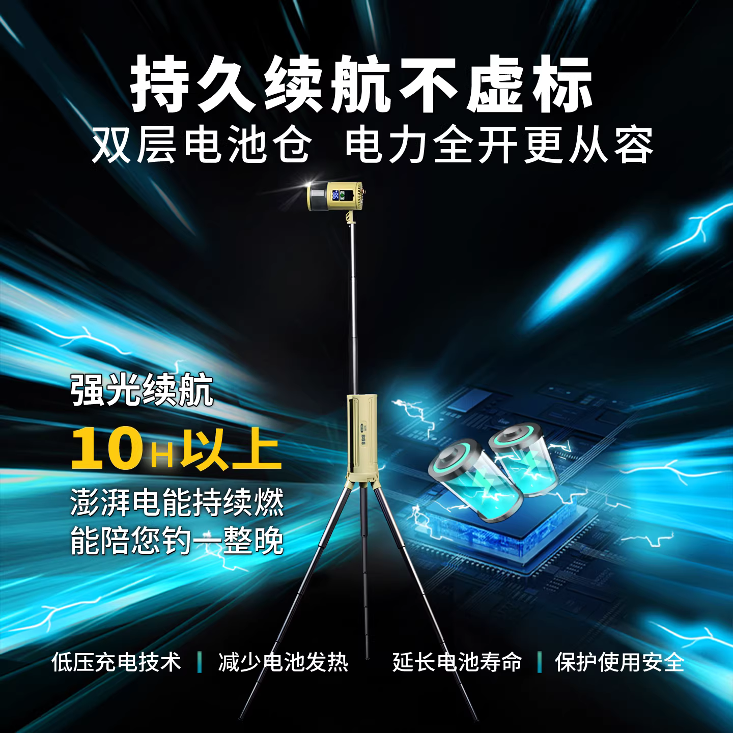 半师B66夜钓灯 防水强光钓鱼灯 黑坑野钓专用激光长续航炮诱鱼灯 图3