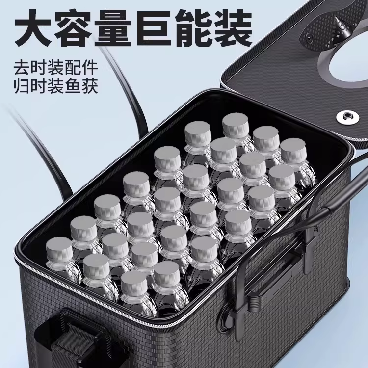 2026新款活鱼桶鱼护桶多功能钓鱼桶一体成型钓鱼箱折叠装鱼箱 图4